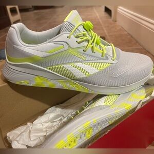 Reebok Light Gray and Neon Yellow Athletic Shoes